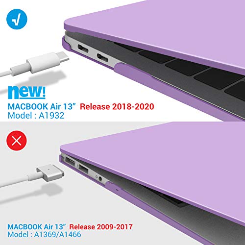 IBENZER MacBook Air 13 Inch Case 2020 2019 2018 New Version A1932, A2179, Hard Shell Case with Keyboard Cover for Apple Mac Air 13 Retina with Touch ID,Purple, MMA-T13PU+1 - Thumbnail 4