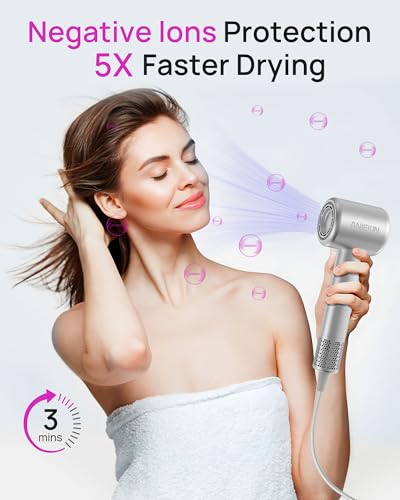 Quiet Ionic Hair Dryer with Brushless Motor and Diffuser for Curly Hair.