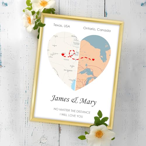 Long Distance Relationship Map Art