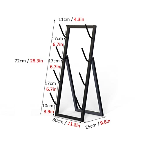 CKKNILV Basketball Organizer Display Rack Home Gym Storage Rack for Skateboards, 4-Tier Vertical Fitness Equipment Organize Holder, Free Standing Snowboard Display Stand