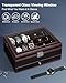 Jenseits Watch Box for Mens Jewelry Box, 6 Slot Watch Case & 3 Slot Sunglasses Organizer, Lockable PU Leather Jewelry Organizer Watch Display Storage W/Drawer For Rings Bracelets, Gift for Men Women