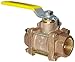 Apollo 82-140 Series Bronze Ball Valve with Stainless Steel 316 Ball and Stem, Three Piece, Inline, Lever, 1/4" NPT Female