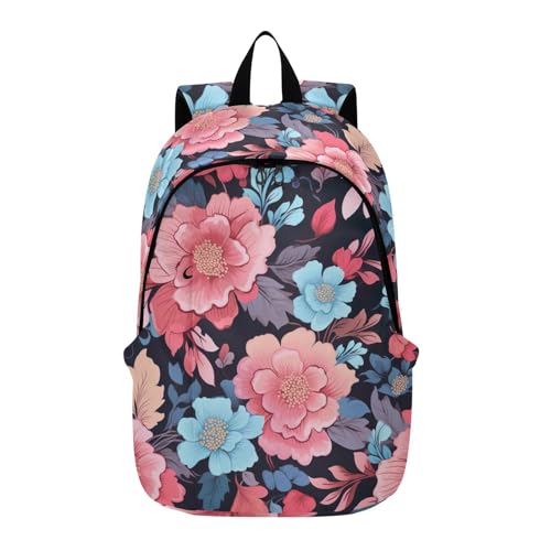 MCHIVER Travel Backpack Hibiscus Flower Colorful Casual Daypack Backpacks Lightweight Carry on Bag Water Resistant Simple Backpack for Men and Women