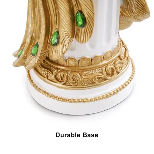 homary 27.6" Decorative Peacock Statue Large Glam Animal Sculpture Resin Crafts Home Decor for Art Ornament (White & Gold) - Image 5