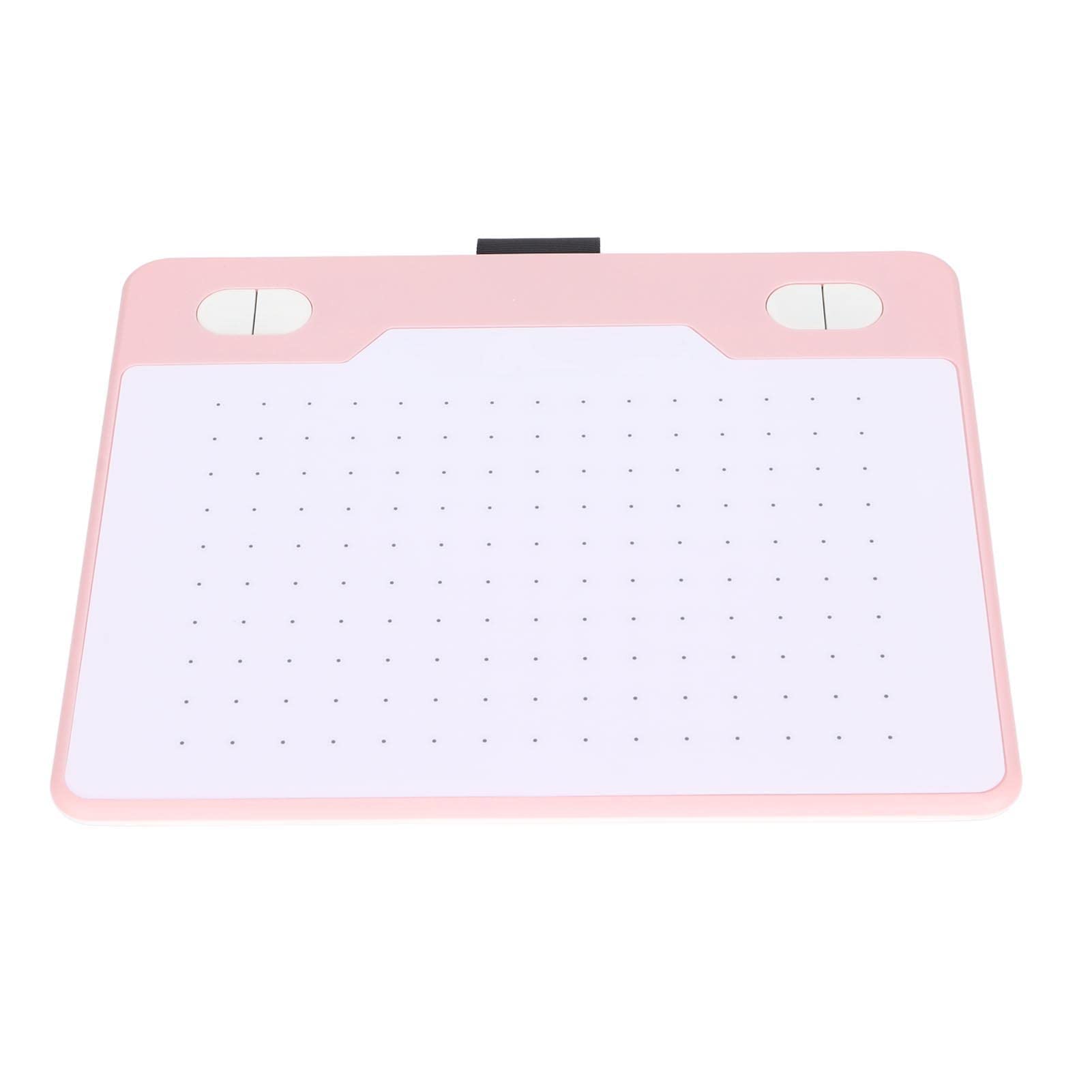 Tableta Gráfica de 6.1 X 3.9", Tableta Digital Reconocimiento Automático Resolución 5080LPI Soporte de Tableta de Dibujo Gráfico para Teléfonos Y Tabletas Android, para Win Y para Tabletas(rosa)