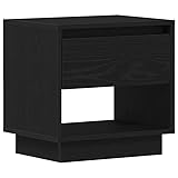 Eleganz Mesita de noche de madera cambiante – Mesa de dormitorio roble negro 45 x 34 x 48 cm – Material de madera estable para espacios pequeños