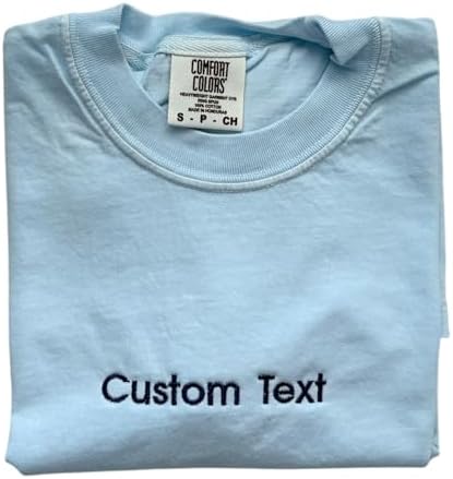 Custom Embroidered T-Shirt | Personalized Tee | Choose Phrase, Font and Embroidery Color for Any Occasion Multi