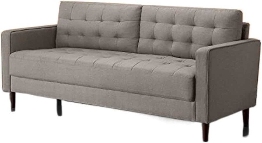 Sofa Couch/Grid Tufted Cushions Easy, Tool-Free Assembly, Stone Grey