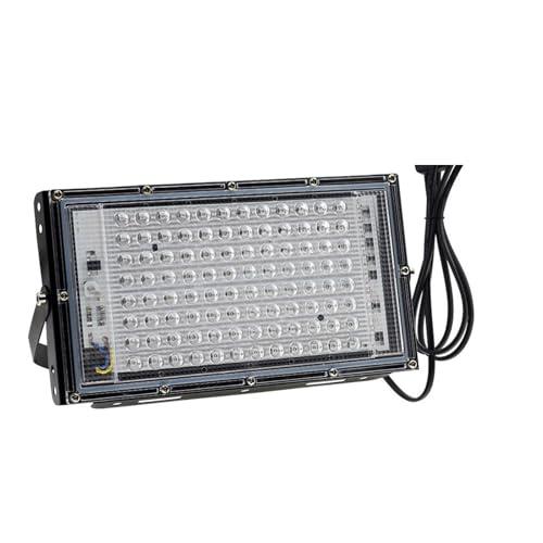 Foco De Luz LED Inundación 50W Y 100W, Lámpara Fluorescente UV For Escenario For Bar, Baile, Fiesta Año Nuevo, Negra, Reflector Interior para jardín(50W)