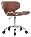 CLP Taboret roboczy LAS Vegas V2 z wysokiej jakości tapicerką i obiciem ze sztucznej skóry I taboret na kółkach o regulowanej wysokości z wytrzymałym metalowym stelażem, kolor: jasnobrązowy