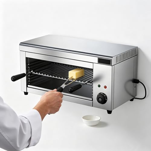 GESAIDES Salamandra Eléctrica Profesional, 50-300°C, 220V, 2000W, 610x300x(H) 280mm, Acero Inoxidable