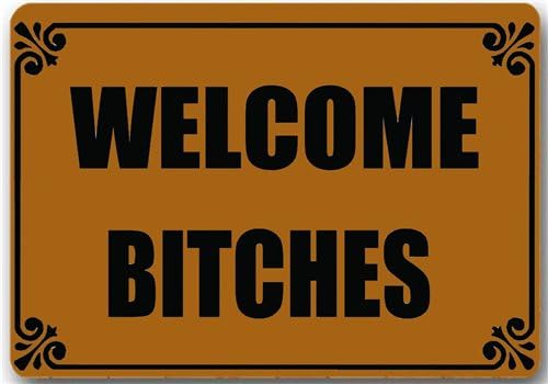 Welcome Bitches - Interesting Door Pad Personalized Durable Machine Washroom / Outdoor / Bathroom Door Pad New Material (TPR) 23.6 "(L) x 15.7" (W) inches