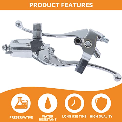 Stylemafia Universal Motorcycle 1" 25Mm Brake Clutch Master Cylinder Lever Compatible With Honda Kawasaki Suzuki Yamaha（Silver） #TOP3