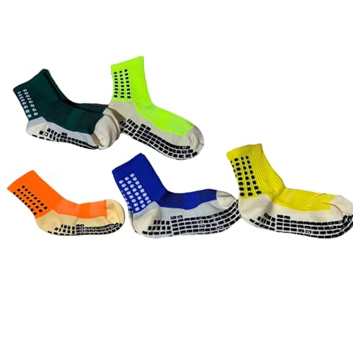 Non-Slip Ankle Athletic Socks with Grip Soles, Moisture Wicking Mesh, 5 Colors, Unisex