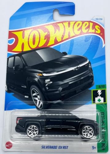 Image of Hot Wheels Silverado EV RST HW Green Speed Ages 3 and Up by Small CLAP (Black)