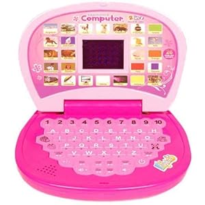 VGRASSP Educational Mini Laptop Computer for Kids Boys Girls – Learning Alphabet and Numbers with LED Display and Music – 16 x 14 cms – Colour As per Stock