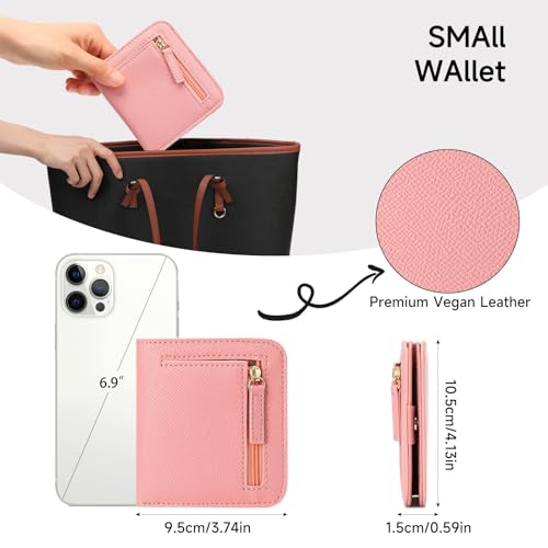 Image of Small Wallet for Women Rfid Blocking Slim Credit Card Holder Bifold Ladies Mini Purse