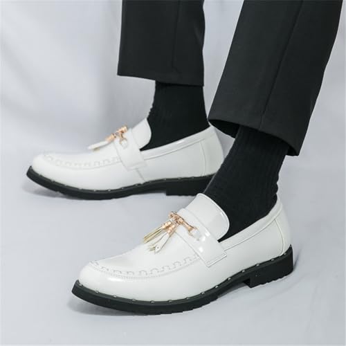 CHUUMEE Men's Casual Driving Shoes Patent Leather Tassel Loafers Non-Slip Penny Formal Tuxedo Shoes Business Party Leather Shoes2