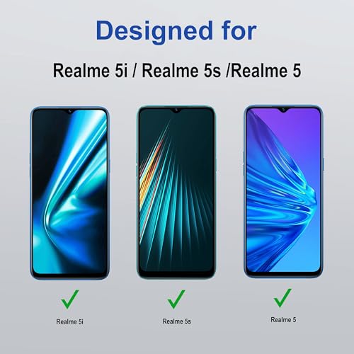 Image of ZAP CASE HD Plus Tempered Glass Screen Protector Compatible For Realme 5i (Black) Edge To Edge Coverage With Easy Installation Kit