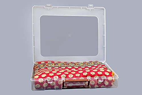 Image of Besque Multipurpose Plastic Rectangular Storage Box with Locks and Handle, Matte Finish for Saree, Laptop, Books (5)