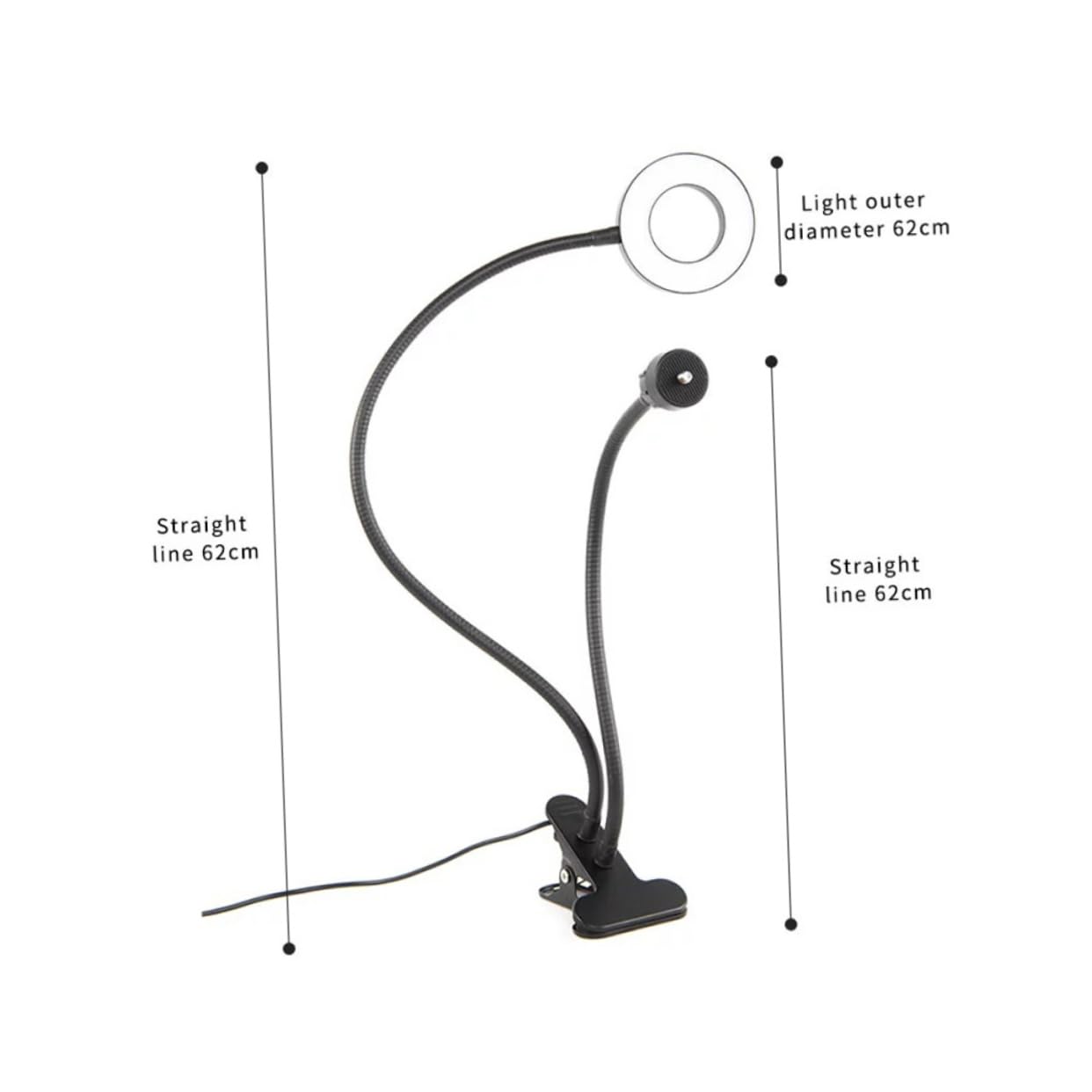 COLLBATH 1pc Tabletop Ring Fill Lamp Desk Light Clamp Selfie Ring Light Fill Lamp Clip Long Service