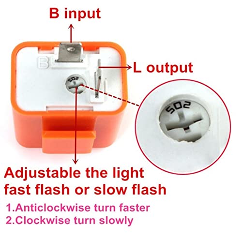 Relé intermitente LED 12V 2 pines ajustable indicador señal giro intermitente motocicleta 3
