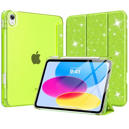 Coque iPad 11 Pouces 2025 MoKo avec porte-stylet et dos translucide robuste raisin pailleté
