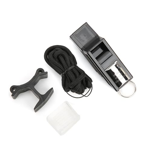 Silbato multipropósito para fútbol negro y plata compacto miniatura 6
