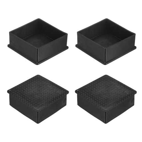 Image of M METERXITY 4-Pack Square Chair Leg Caps, 3 inch (75mm) PVC Chair Leg Floor Protectors for Chairs /Table /Bed, Furniture Feet Covers Cups Non-Slip End Tips