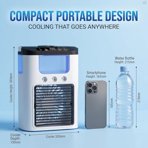 Image of Lapras 𝟏𝟓-𝐘𝐞𝐚𝐫 𝐋𝐨𝐧𝐠-𝐋𝐢𝐟𝐞 𝐖𝐚𝐫𝐫𝐚𝐧𝐭𝐲 Portable Air Cooler Fan, USB Rechargeable Personal Cooling Fan, Water Mist Spray Fan, 3 Speed Desktop Air Cooler, Mini Cooler for Kitchen