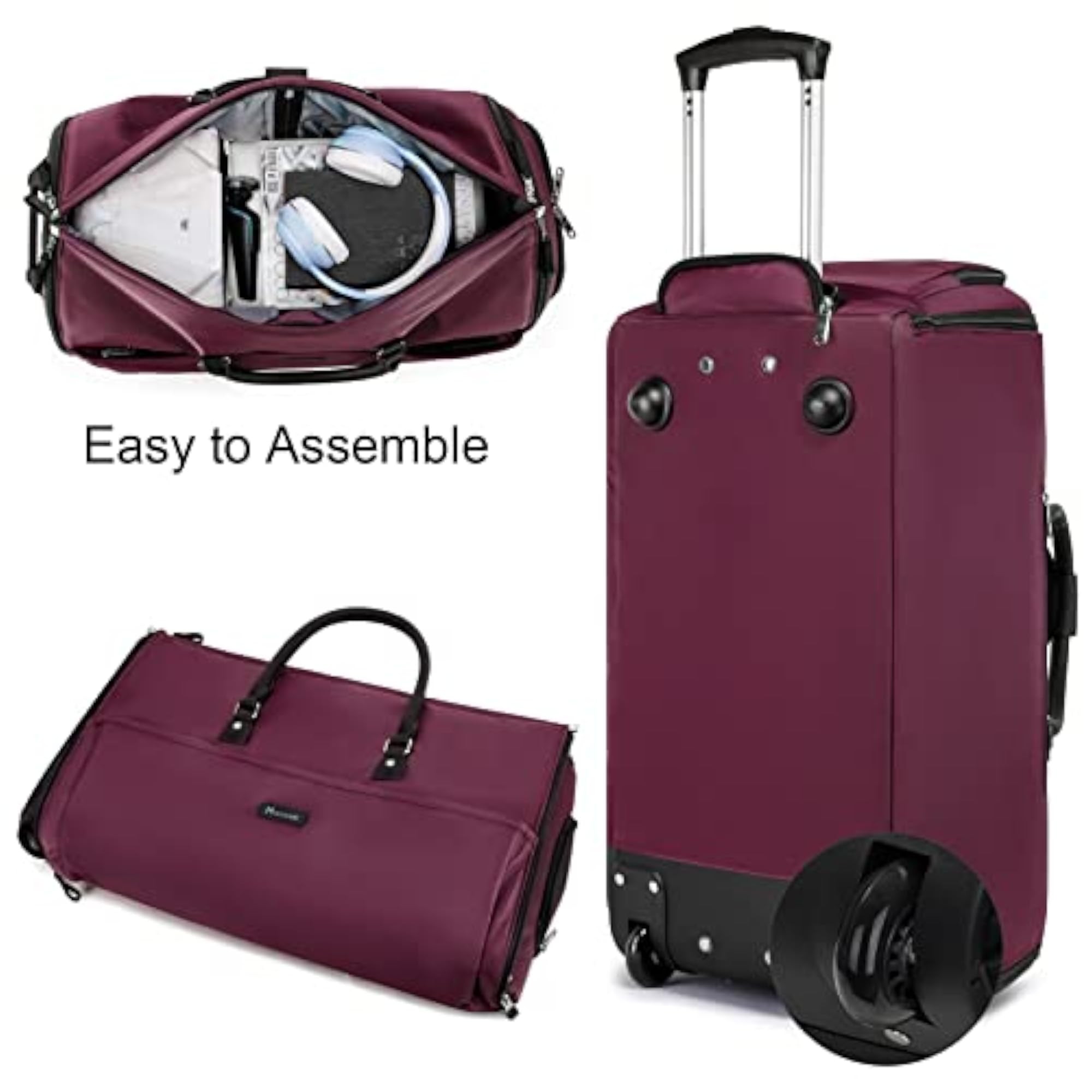 Large Rolling Garment Duffle Bag with Wheels