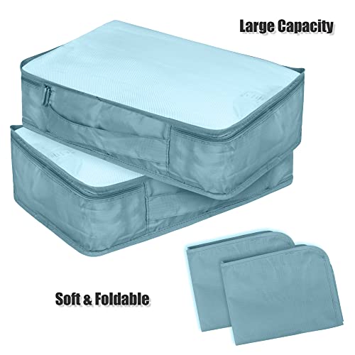 Packing Cubes Set, 2 Pcs Packing Organizers Set for Suitcases (Grey blue)2