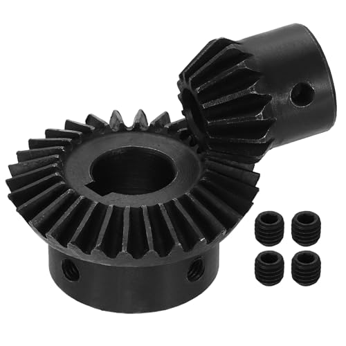 Image of uxcell 2Pcs Tapered Bevel Gears Set, 1.5 Mod 1:2 (15T /30T) Harden Steel Straight Bevel Gear, 90 Degree Steering Motor Gears, (8 /15mm Shaft Hole with Keyway)