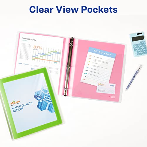 Avery Flexi-View 3 Ring Binder, 1 Inch Round Rings, 1 Chartreuse Green Binder (17608) #TOP4