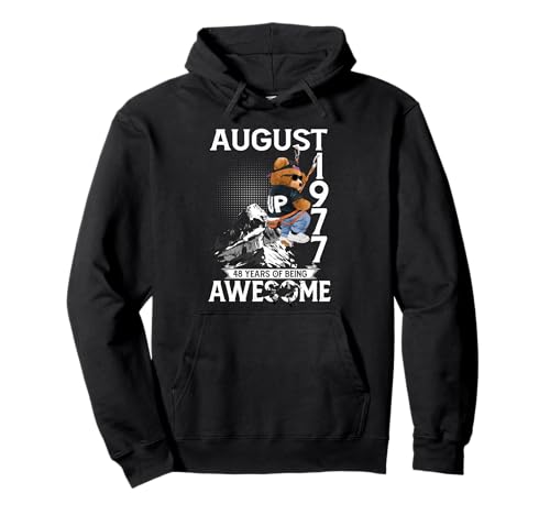48th Birthday Bear Legends August 1977 48 Years Old For Men Sudadera con Capucha