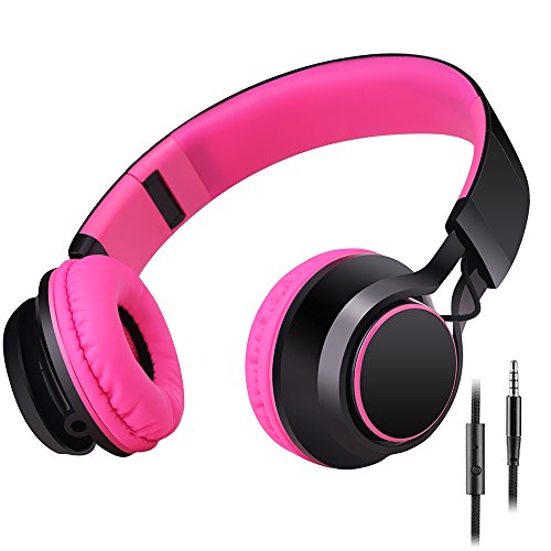 Sound Intone HD30 Headphones with Microphone Lightweight Folding Earphones for iPhone,PC,Laptop, Android Smartphones,Tablet (Rose)
