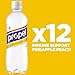 Propel Immune Support Electrolyte Enhanced Water Sports Drink, Pineapple Peach Flavored Water, 100% DV Vitamin C + Zinc, Zero Calorie & Zero Sugar Hydration with Electrolytes and Vitamins, 16.9 fl oz Water Bottles (12 Pack)