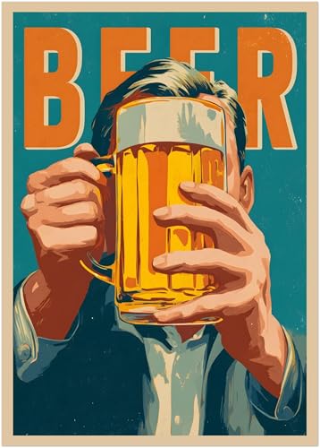 Idée cadeau originale avec cette affiche bière vintage rétro