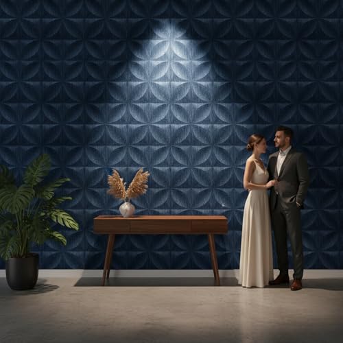 Image of Kayra Decor PVC Panel for Wall Butterfly Design Electric Blue Color 19.7 inch x 19.7 inch (Pack of 40) - Covers 107.80 Sq. Ft.