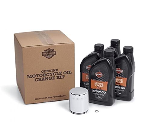 Harley-Davidson Liqui Moly Lot de 5 filtres à huile + huile moteur 20W-50 (4 L) + joint torique Chromé