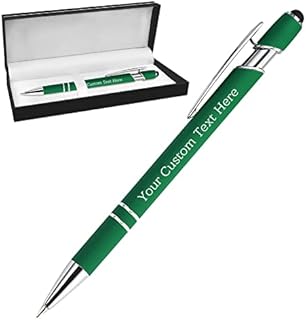 BYWEXCLESD Personalised Custom Pens Bulk Free Engraving with Name Message Ballpoint Pens with Stylus for Business Office Graduation Customised Gifts for Men Women Birthday Christmas (10 Pcs Assorted)