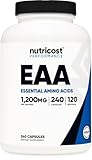 Nutricost EAA Capsules 1200mg, 240 Capsules - Essential Amino Acids, 120 Servings - Non-GMO, Gluten Free & Vegan