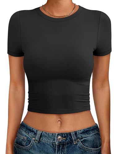 ANRABESS Womens Basic Tee Summer Outfits Crewneck Short...