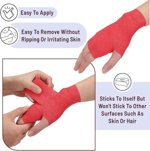 Image of Self Adhesive Bandage Wrap, 6 Pack, 5CM * 4.5M, Cohesive Bandages, Medical Wrap, Elastic Bandage, Self Sticking Tape