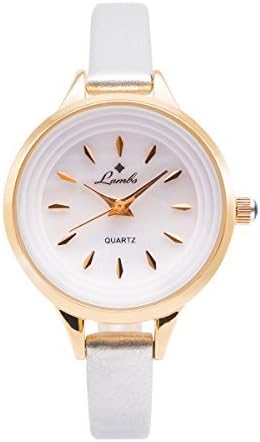 Girls Watches, Ladies Fashion Casual Waterproof Mother-of Pearl Dial Wrist Watches for Women and Young Girls Easy to Read Times Genuine Leather Band Watches(Silver)