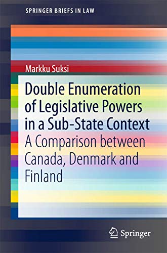 Double Enumeration of Legislative Powers in a Sub-State Context: A Comparison between Canada, Denmark and Finland (SpringerBriefs in Law)
