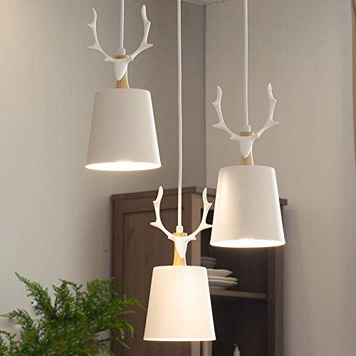 Lustre rétro E27 en bois de fer blanc idéal pour salon et café