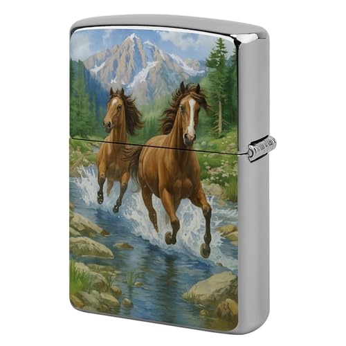 Funda de Encendedor de Cobre Horses Classic miniatura 1