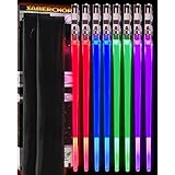 ライトセーバー 箸 ライトアップ スターウォーズ 箸 ライトアップ ミニ ライトセーバー ファンチョップ クール箸 ライトセイバー箸 LED箸 4組 レッド ブルー グリーン パープル フロストチップ キャリーケース