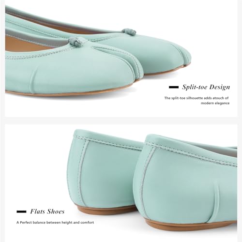 Image of VBDB Tabi Ballet Flats for Women Dressy Casual Shoes Split Toe Wide Flats Light Weight Japanese Shoes